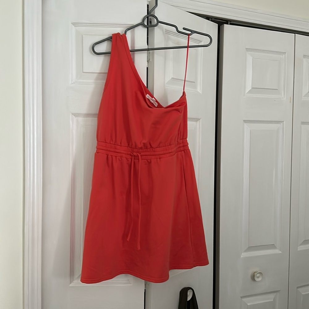 One shoulder dress with pockets